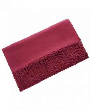 MorySong Cashmere Tassel Winter Burgundy in Fashion Scarves