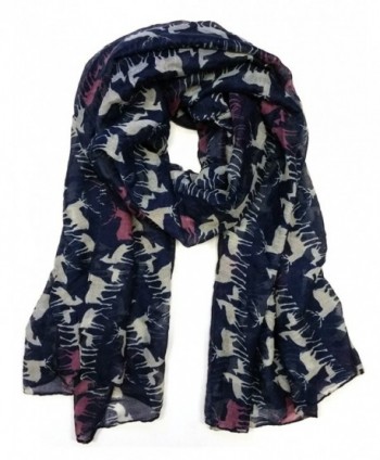 Styleinch Animal Print Women's Fashion Scarves (All Colors Available) - Deer/Navy - CI11S4ONE59