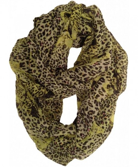 Haddad International Women's Tru Fit Infinity Scarf - Lime Leopard - CU11K794F3J