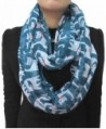 Lina & Lily Cute Cat Kitten Print Infinity Loop Scarf for Women - Cerulean+White - C011V9E7HJZ