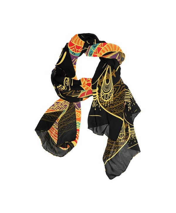 DEYYA Women's Silk Scarf Scarves African Art Women Beach Sunscreen Shawl Wraps - CP187EAAA2G