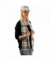 Ladies Teens 2pc Winter Plaid Cadet Cabbie Gi Cap Hat Ultra Soft Scarf Set - White - CQ186RISQAK