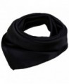 Women Satin Square Scarf Wrap Silk Feel Solid Color Hair Scarf Accessory 23" - Black - C4186L75HKM