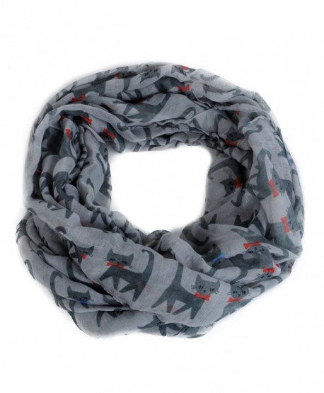 Nollia Gray Cats Infinity Viscose Scarf - C112N1ZCZW6