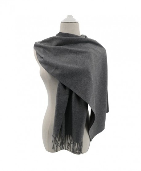 Pashmina Scarf for Women- Vimate Cashmere Feel Plain Colors Pashmina Shawls and Wraps - Gray - C1180L77TY0