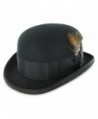 Belfry Tammany Derby Bowler 100% Pure Wool Felt Theater Quality Hat in Black or Grey - Black - CP11GY7P05P
