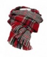 Women's Retro Soft Plaid Tartan Grids Scarf Large Blanket Winter Wraps Shawl - Red - CK127FNFS0X