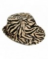Simplicity Zebra Stripes Tweed Furry Trilby Gothic Fedora Hat- Beige- SM - CS119ED3FD5