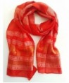 RED - Thai Silk - Elephant Scarf - 20 x 72 Inch - C411R1B5SOV