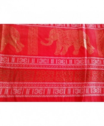 RED Thai Silk Elephant Scarf