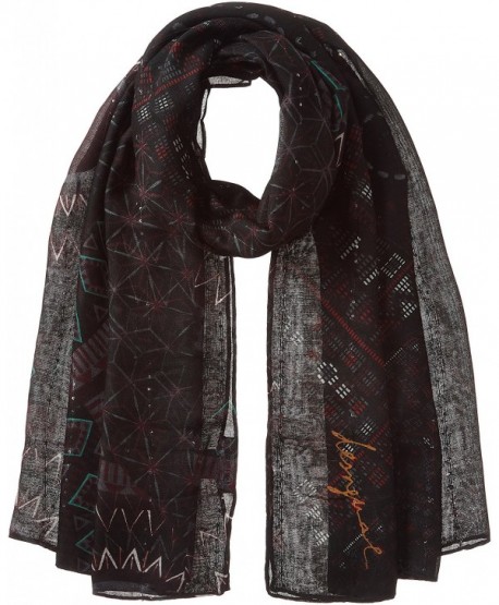 Desigual Women's Noa Rectangle Foulard Scarf - Black - CU17YOZGYMR