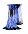 GERINLY Chiffon Scarves Chevron Pattern Shawl Sheer Scarf - Blue - C912O0FW48O