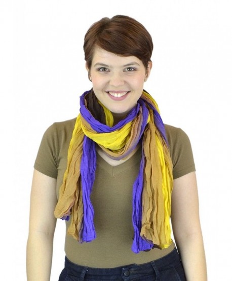 Belle Donne - Women's Cozy Scarf - Mix of Elegant Styles - Light Weight Scarves Shawls Wraps - Yellow-purple - CQ11L7JTC6D