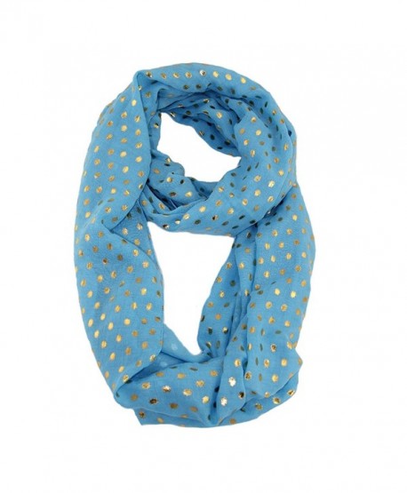 EZGO Gold Stamping Polka Dots Pattern Soft Voile Loop Infinity Scarves (sky blue) - CQ12MASGP5I