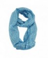 EZGO Gold Stamping Polka Dots Pattern Soft Voile Loop Infinity Scarves (sky blue) - CQ12MASGP5I