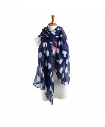 Creazy Women Ladies Hedgehog Pattern Long Scarf Warm Wrap Shawl - Navy - C2129F0OHGP