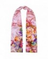 TONY & CANDICE Women's Oil Paintings Printed 100% Silk Long Scarf Shawl - 'Spring Rose' - CR11KO9CFMF