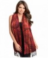 Fashion Assorted Swirl Design with Fringe Polyester Scarfs (RED/BLACK SWIRLS) - CU11QW70E71