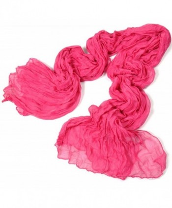 Women Candy Color silk chiffon scarf DZT1968 Wrap Shawl Pashmina Scarves - Hot Pink - CK129ZSCCDH