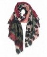 GERINLY Women's Scarves: Colorful Leopard Print Oblong Wrap Scarf - Dark Scarlet - CE185UCUCH8