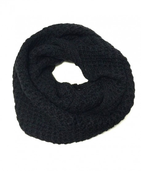 Wrapables Soft Knit Warm Infinity Scarf- Jet Black - CN11RS8XB2X