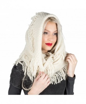 Aerusi Women's Soft Infinity Knitted Winter Scarf - Cream - CI12BC6QQY1