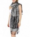 SERENITA Houndstooth paisley jacquard pashmina in Wraps & Pashminas