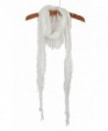 UNbox Womens Cool Lightweight Small Cotton Tassel Neck Scarf Wrap - White - CI128VNP5FT