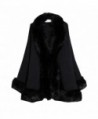 Kelaixiang Faux Fox Fur Shawls Jackets Plus Size Coats Wraps Winter Scarves - Black - C912N7XDXQ9