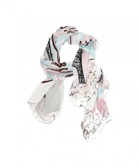 Sunlome Women's Scarves Paris Eiffel Tower Shawl Wraps Silk Scarf For Women - CZ184X4Z79R