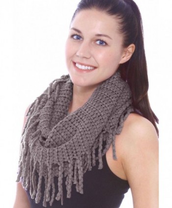 Simplicity Warm Infinity Scarf in Knitted Styles - Tassels_dk Grey - C911GLL898J