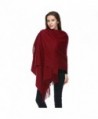 JULY SHEEP-100% Lambswool Blanket Scarf Shaws Wraps Extra large Super warm scaves - Burgundy - CI1833STSXS