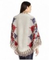 Luks Womens Fringe Poncho Oatmeal