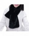 IvyFlair Women's Winter Warm Solid Color Soft Faux Fur Scarf - Black - CB12NUTFMDX