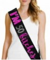 50th Birthday Party Decorations & Supplies - 50th Birthday Satin Sashes By RhinestoneSash.com - Black (Pink Foil) - C012O6KAZW0