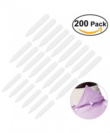 Tinksky 200pcs Plastic White Collar Stays Bones Stiffeners in 3 Sizes - C111ARP300V