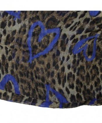 Bucasi Brown Leopard Print Graffiti in Fashion Scarves