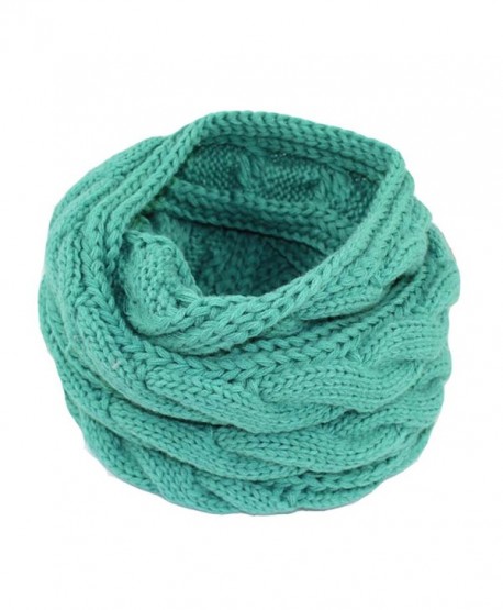 PUXIAN Unisex Chunky Oversized Knit Infinity Scarf Solid Colors Lightweight - Mint - CS12NS3A1WL