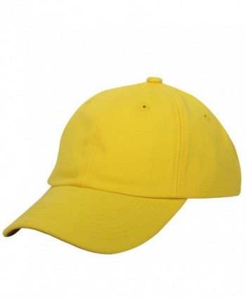 E-forest hair Cotton Baseball Cap Adjustable Plain Cap. Polo Style Low Profile (Unconstructed Hat) - Yellow - CJ182I3Y2Y5