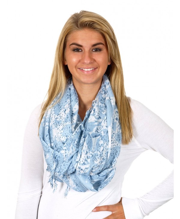 Women's Sheer Infinity Scarf - Blue - C2127F3D5Y9