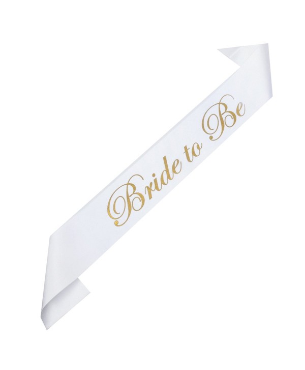 DreamLily Bride & Mummy To Be White Satin Sash Bachelorette Party Baby Shower Accessories XN03 - White Bride - CG183TG2745