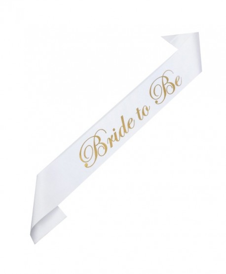 DreamLily Bride & Mummy To Be White Satin Sash Bachelorette Party Baby Shower Accessories XN03 - White Bride - CG183TG2745