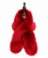 Changuan Women's Winter Fake Faux Fur Scarf Wrap Collar Shawl Shrug - Red - CQ188AROHOZ