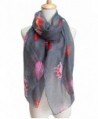 Women's Fashion Style Shawl Sea Shell Printed Spring Summer Scarves Girls Gift - Gray - CL182SXYCU6