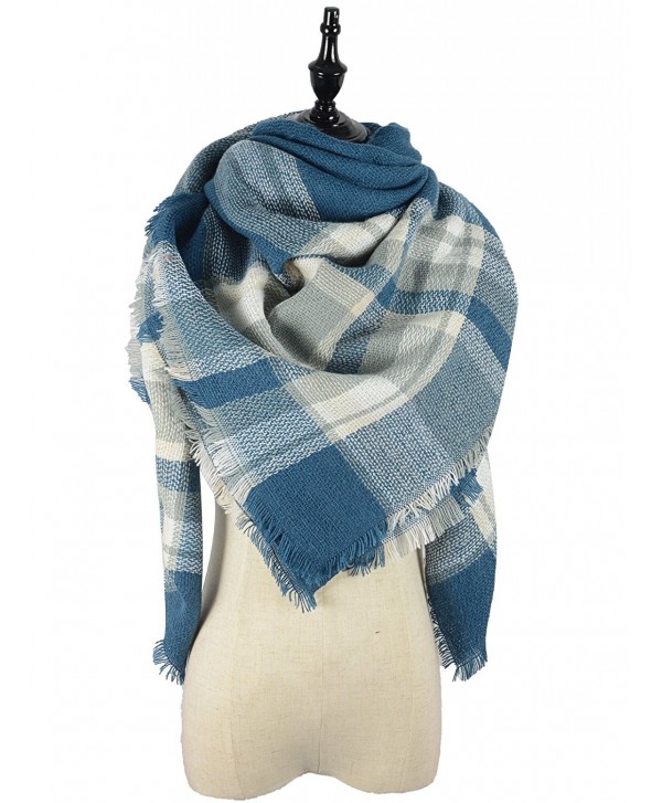 Durio Stylish Blanket Scarves Pashmina - Jean Blue Scarf - CF1868EAAAU