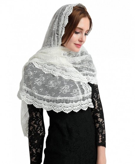 Infinity Scarf Mantilla Ivory Lace Catholic Chapel Veil V31 - CR186L2SHXK