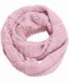 NEOSAN Warm Knit Crochet Soft Infinity Circle Loop Scarf For Women Solid Color - Crochet Light Pink - C7185KYITY3