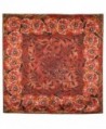 Pavlovo Posad Shawl Scarf Wrap 100% Silk Satin 35x35'' 28 vibrant colors - Orange - CF12FFIPSDR