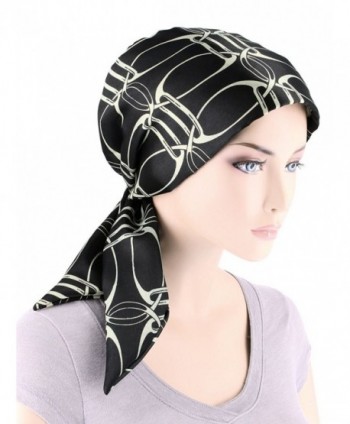 Chemo Fashion Turban Headwear Cancer - 05- Black Ivory Chain (Polyester) - C41859320KZ