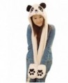 Bestal Women's Panda Fleece Hooded Scarf Gloves Pocket Earflap Hat Snood Wraps - 2 - C411S9V9NKH